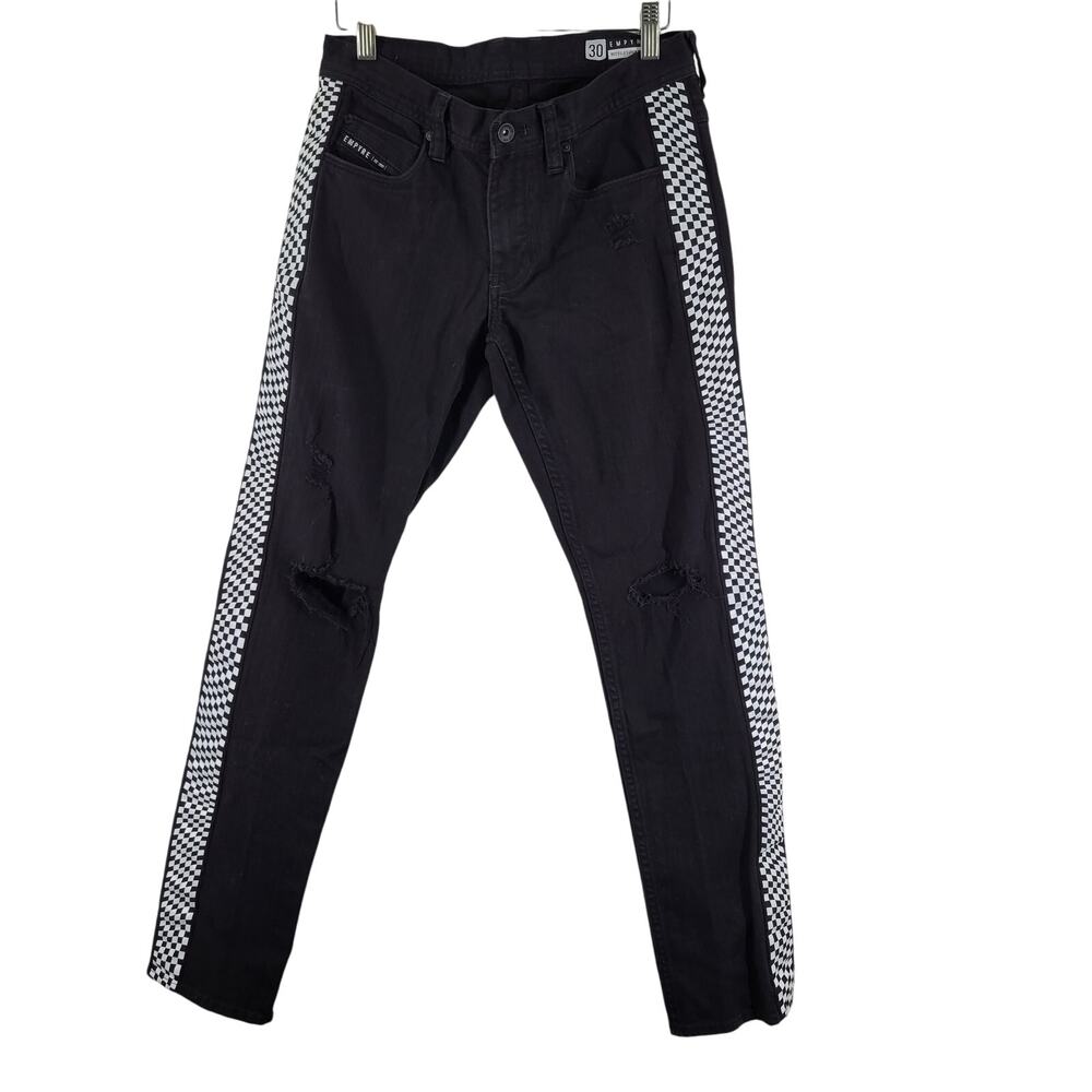 Empyre Mens Jeans Recoil Super Skinny Size 30 Black White Checker‎ Skater